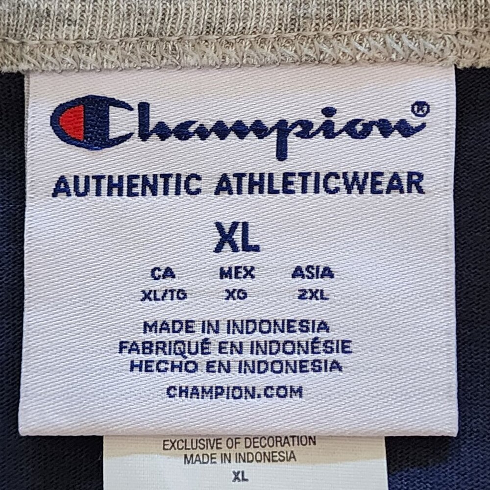 Champion Mens Navy T-Shirt XL Short Sleeve 100% Cotton New With Tag Authentic - Picture 14 of 14